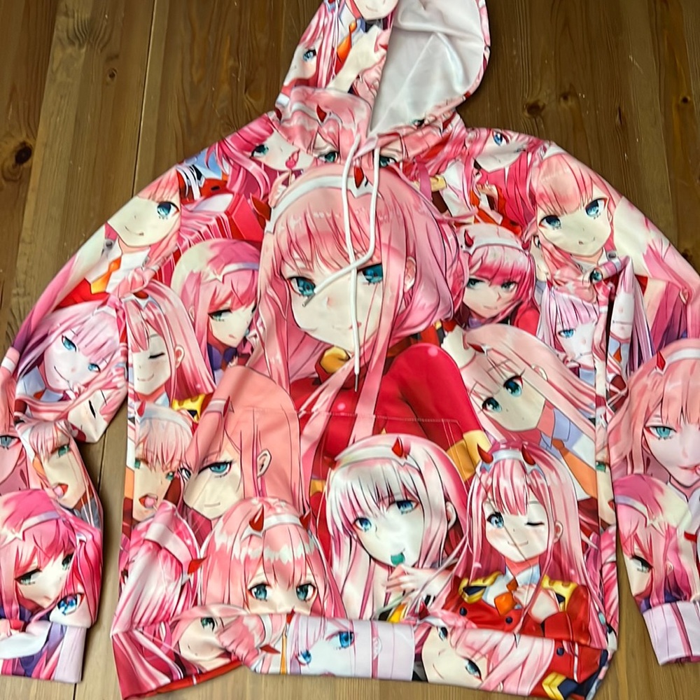 Anime Hoodie.  Zero Two from Darling in the Franxx.